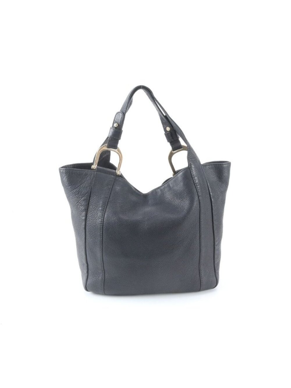 Gucci Greenwich Leather Tote Bag Shoulder Handle Black